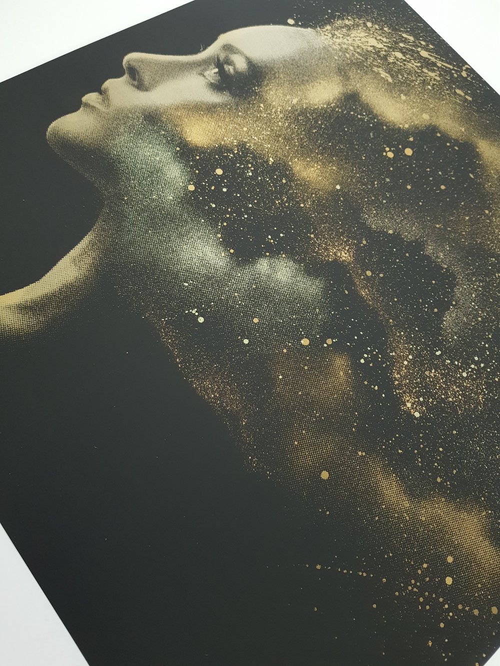 JOHN DOE - "NEBULA 3.1" - HAND FINISHED SCREENPRINT LTD EDITION GOLD 25 - 40CM X 40CM