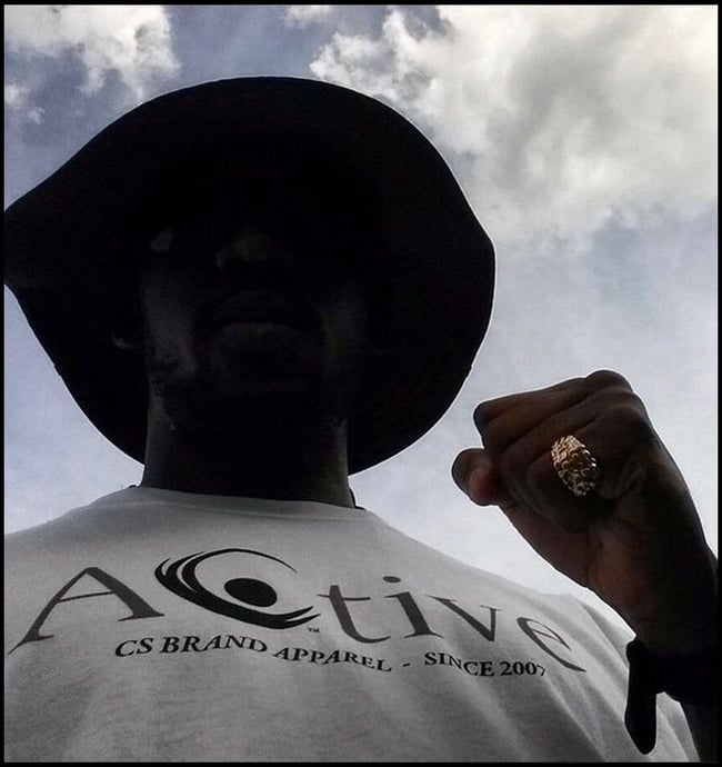 Active T - White / Blk Logo