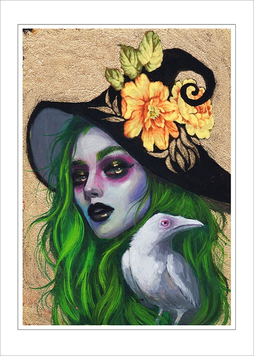 Image of "White Crow Witch" Open edition