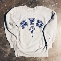 Image 1 of Original Late 80’s Champion NYU Reverse Weave.