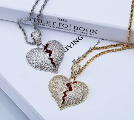 Image of ICED OUT HEART CHAIN