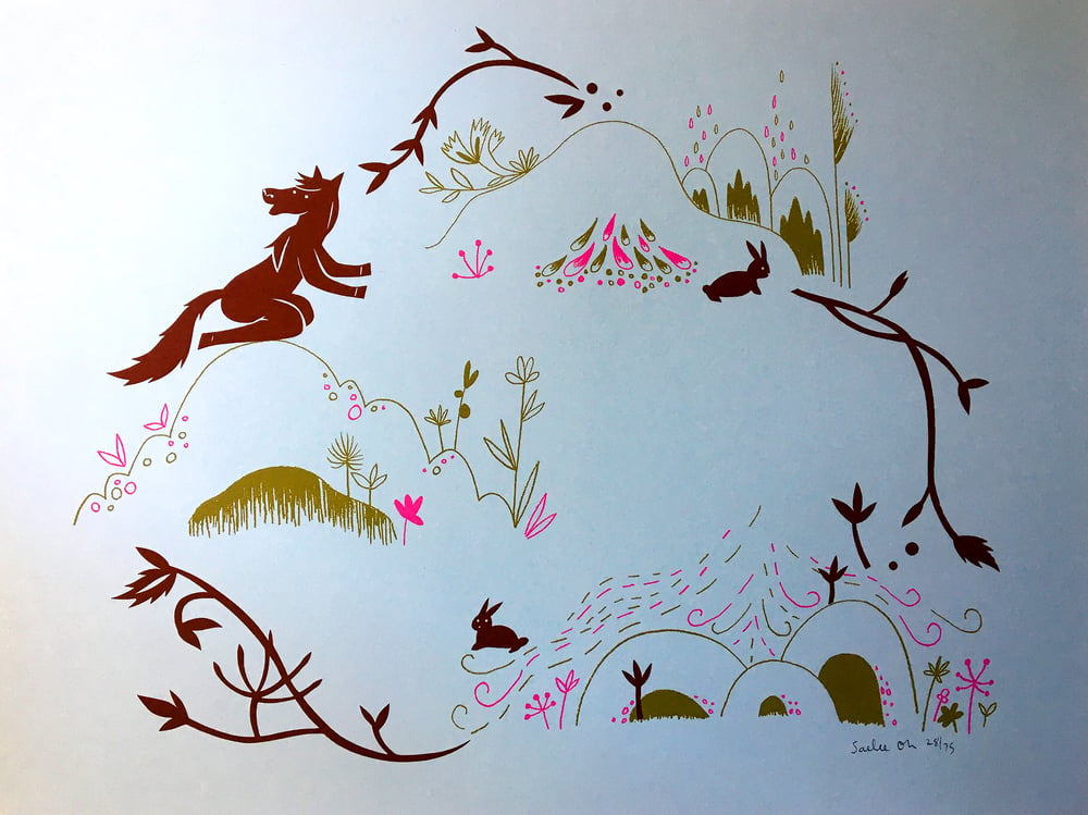 Image of Horse Bunnies - Silkscreen Print 
