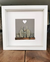 Image 1 of Family of 3 with 2 dogs artwork