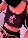Purgatory /// Burial’ embroidery mesh bralet (black)