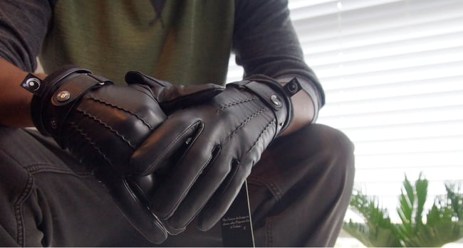 Active Palm ➐™  - Thermal 🔥🔥  Touchscreen Leather Gloves (Black)