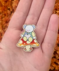 Image 3 of Bohug and Mushrooms Wooden Pin