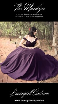 2 Piece Set!  The MARILYN Ballgown handmade in Vintage Plum Ponte de Roma 