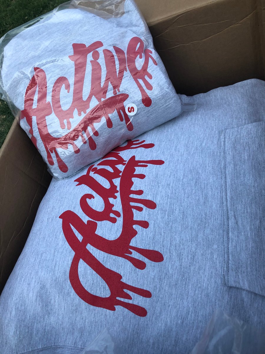 Image of Grey w/ red drip hoodie 