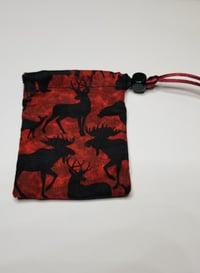 Burgundy Background Camo Forest Animals 2" X 3" pouches