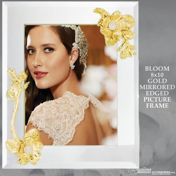 Luxurious Home Accents Luxury Home Decor Luxury Entertaining Bloom Gold 8x10 Mirrored Picture Frame