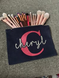 Image 2 of MEDIUM Personalised Make up Bag with initial and name (22x16cm)