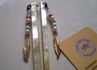 Image 2 of Gold Shell Hair Sticks with Charms
