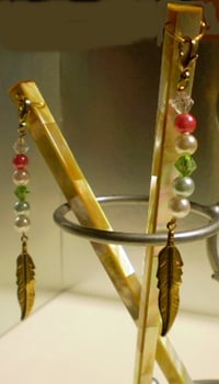 Image 1 of Gold Shell Hair Sticks with Charms