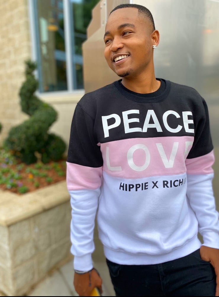 Image of PEACE LOVE CREWNECK SWEATSHIRT 