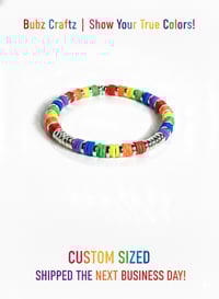 Image 1 of Custom Rainbow Heishi Bracelet – 6mm Pride Jewelry