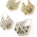 Antique Bumblebee Hive Hoop Earrings