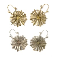 Image 1 of Antique Spiderweb Oversized Hoop Earrings