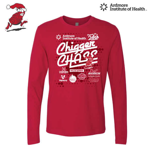 Image of CHIGGER CHASE- RED SOFT LONGSLEEVE TEE