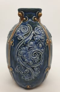 Image 1 of Royal Doulton Lambeth Square topped ‘slip ware’ vase