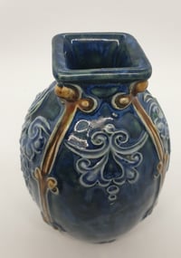 Image 4 of Royal Doulton Lambeth Square topped ‘slip ware’ vase