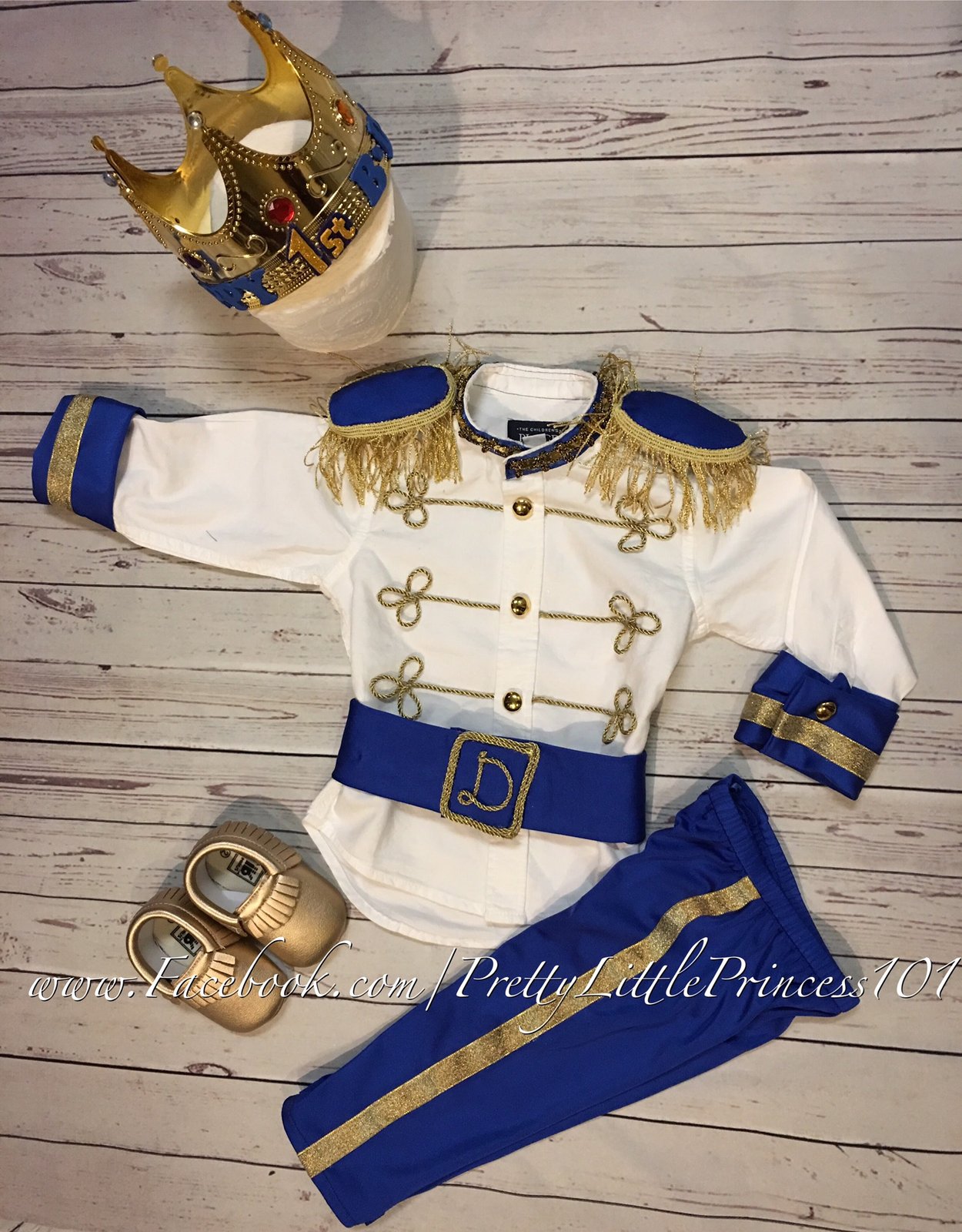 white and royal blue outfit