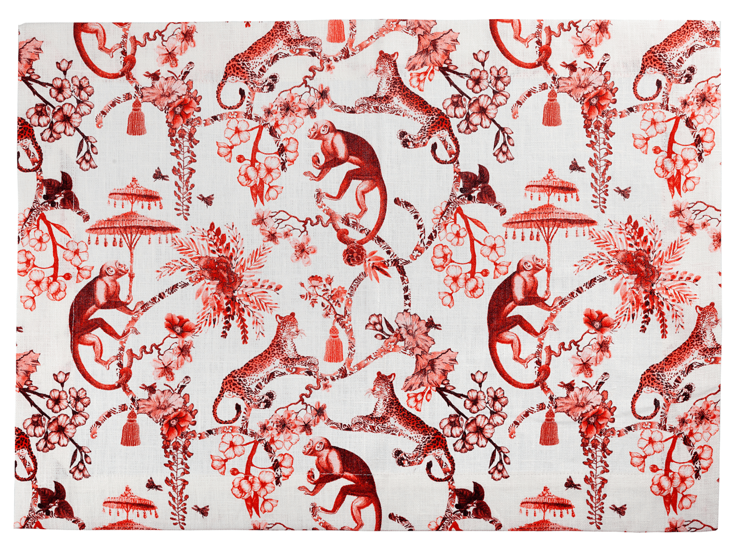 Image of 1 Tovaglietta americana in puro lino Chinoiserie / 1 Chinoiserie pure linen placemat