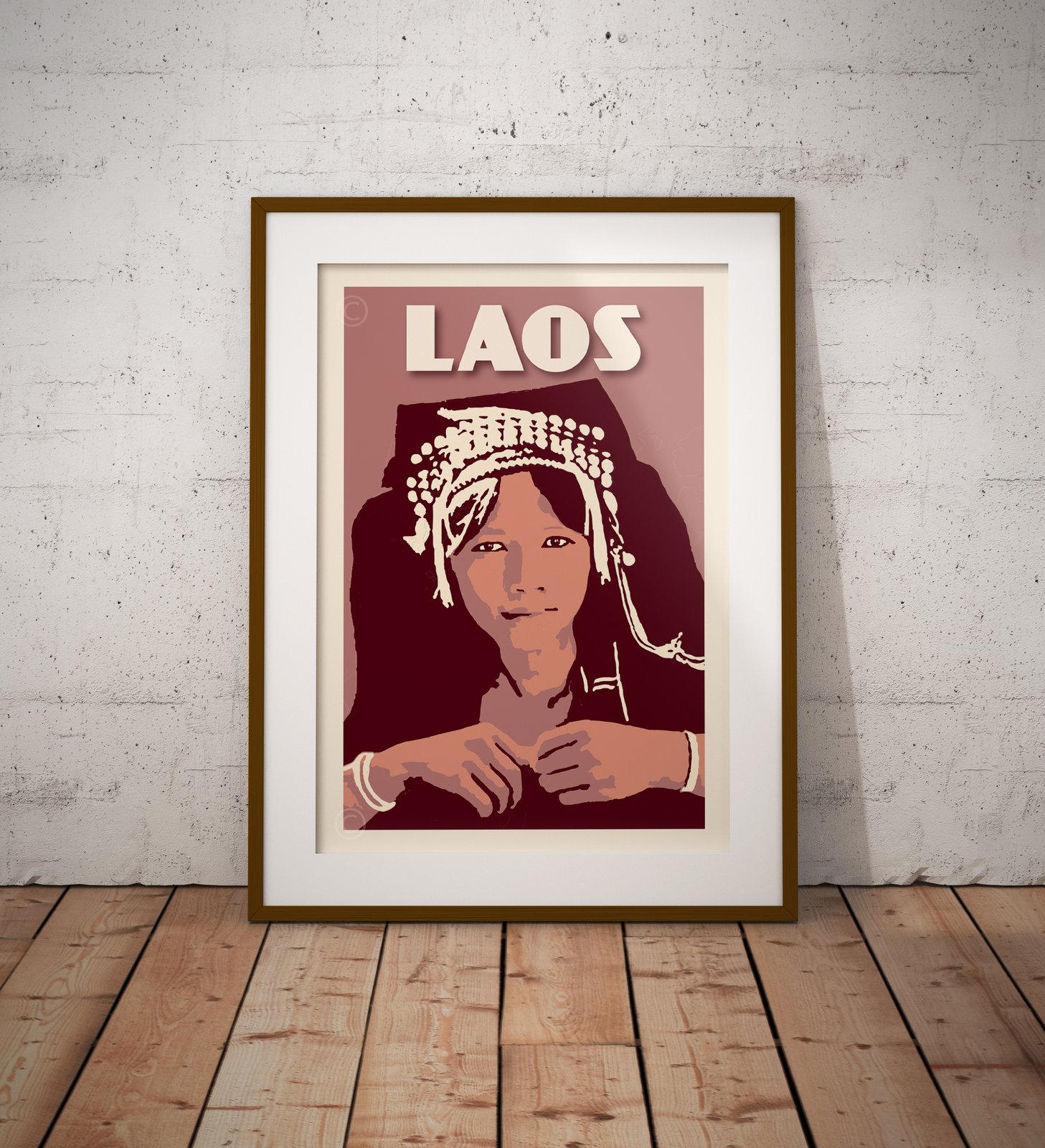 LAOS INDOCHINE Rf237 - POSTER HQ 40x60cm d'une AFFICHE VINTAGE
