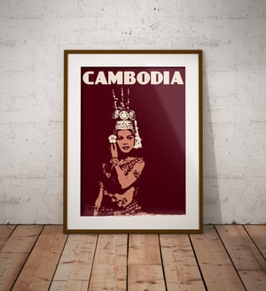 Image of Vintage poster Cambodia - Apsara - Fine Art Print
