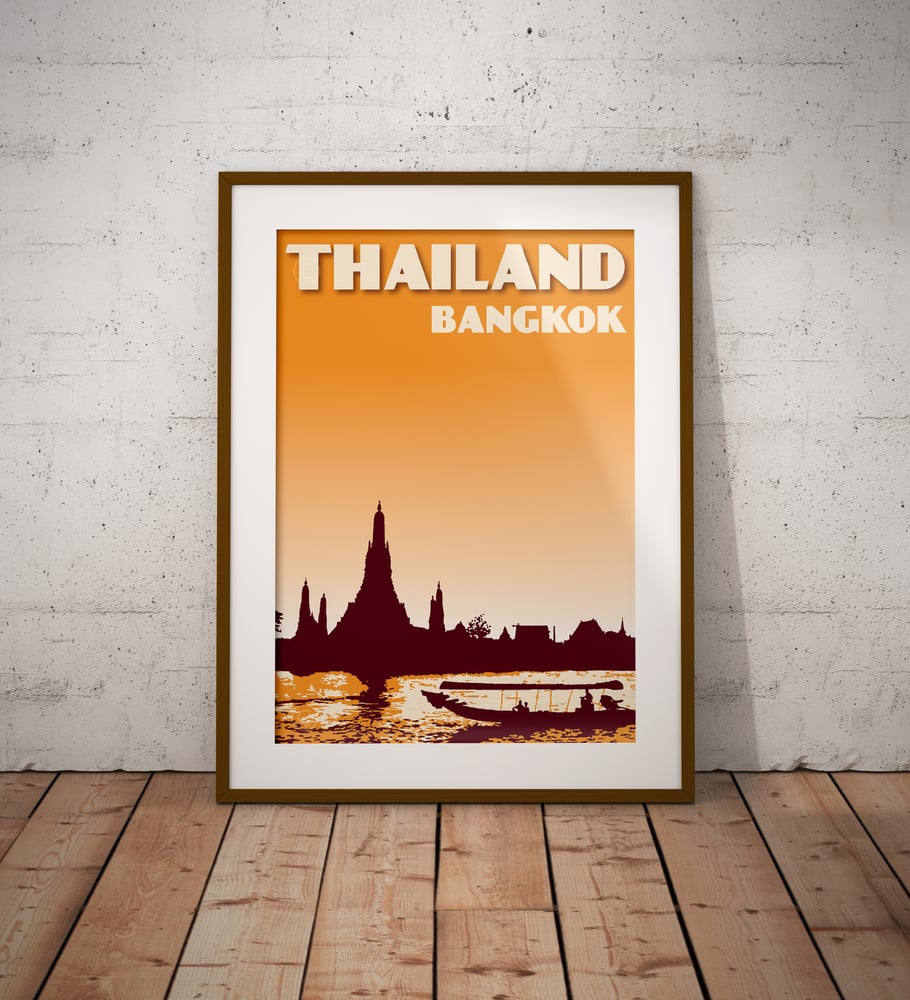 Vintage Reizen Poster Thailand Sunset Retro Muur Kunst Canvas Vintage Reizen Poster Thailand Sunset Retro Muur Kunst Canvas