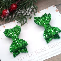 Image 1 of Green Glitter Pigtail Set