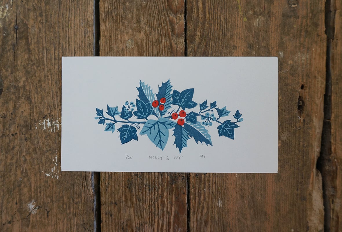 Image of Holly & Ivy - Linocut