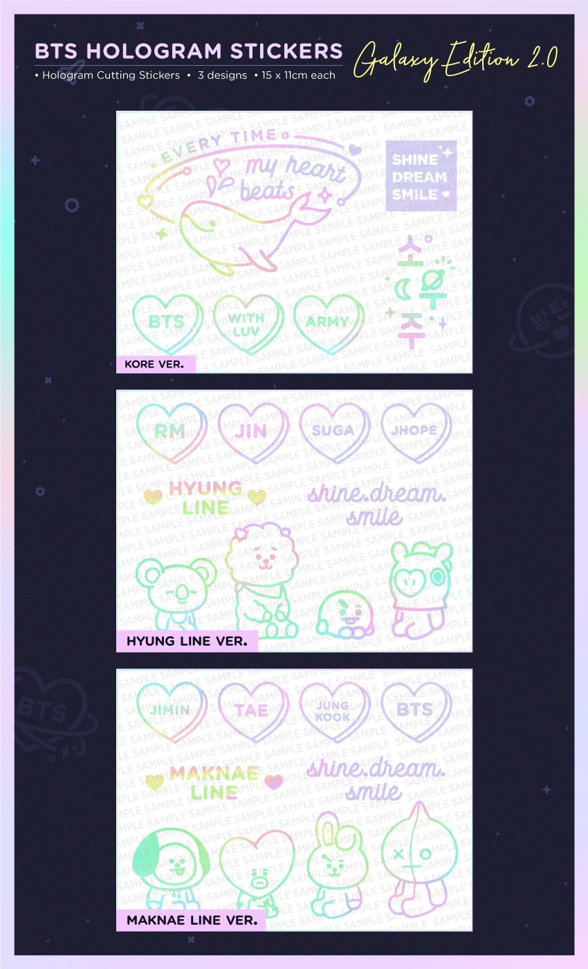 Image of Galaxy Edition 2.0 BTS Hologram Stickers