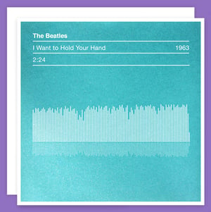 Image of The Beatles I Want to Hold Your Hand, Sound Wave Valentines Card
