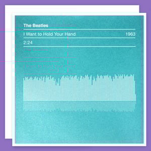 Image of The Beatles I Want to Hold Your Hand, Sound Wave Valentines Card