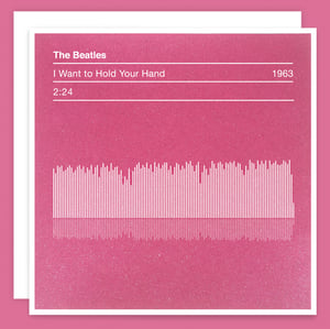 Image of The Beatles I Want to Hold Your Hand, Sound Wave Valentines Card