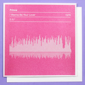 Image of Prince 'I Wanna Be Your Lover' Song Sound Wave Valentines Card