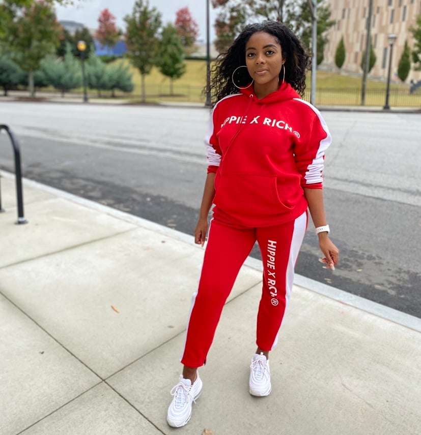 HIPPIE RED JOGGING SUIT UNISEX HIPPIE x RICH