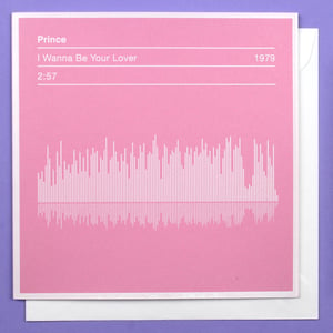 Image of Prince 'I Wanna Be Your Lover' Song Sound Wave Valentines Card