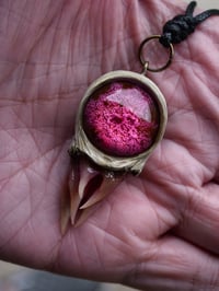 Image 5 of Magenta Bloom Snaggletooth Pendant OOAK