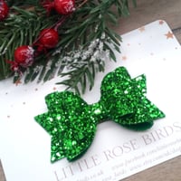 Image 1 of Green Glitter Bow - Choice of Size
