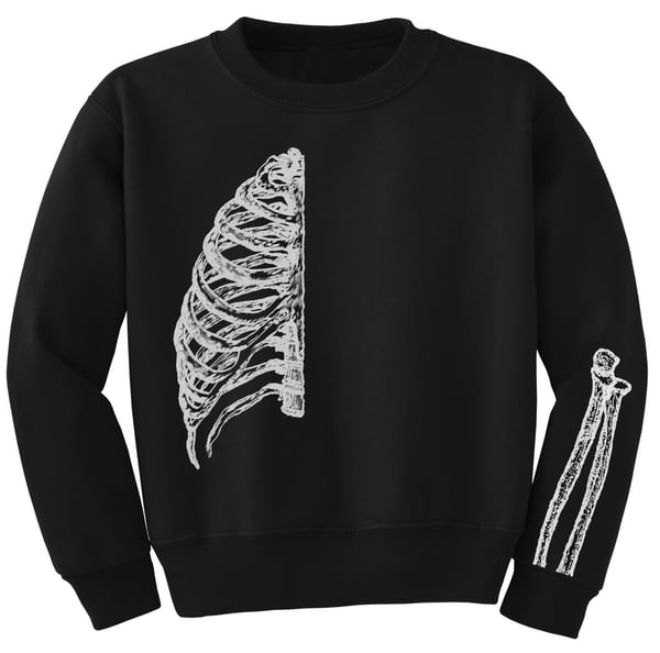 Image of Skeletal Crewneck / Black