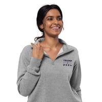 Image 2 of Trump 2024 Embroidered Gray Unisex Fleece Pullover