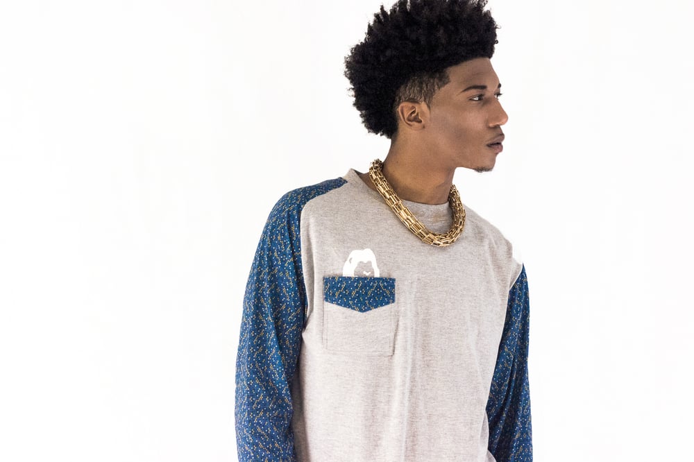 Image of PEEKABOO HEX LONG SLEEVE POCKET TEE