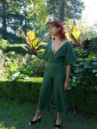 Image 1 of Holly Stalder Fern Double Gauze Jumpsuit with Braided Belt 