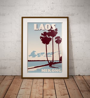 Image of Vintage poster Laos - Mekong - Fine Art Print