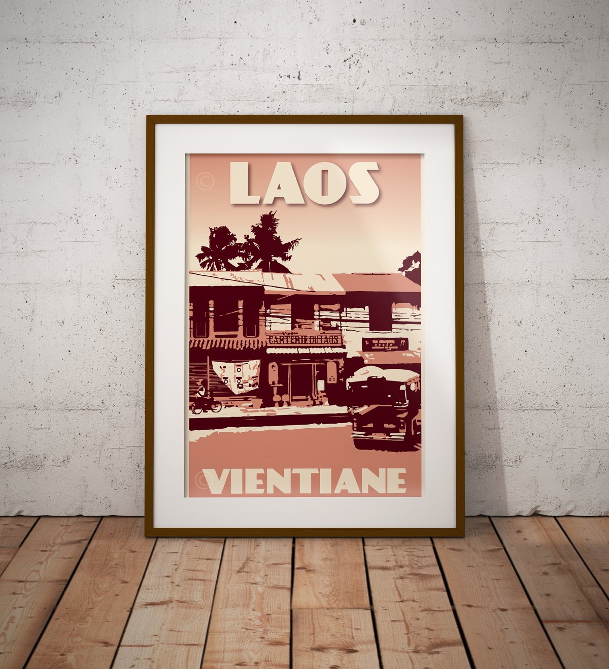 Image of Vintage poster Laos - Carterie du Laos - Fine Art Print