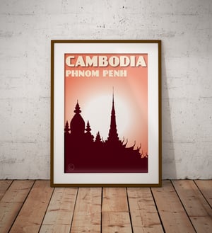 Image of Vintage poster Cambodia - Phnom Penh Coral - Fine Art Print 