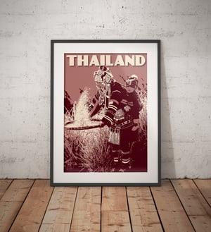 Image of Vintage poster Thailand - Mother and baby - Fine Art Print 