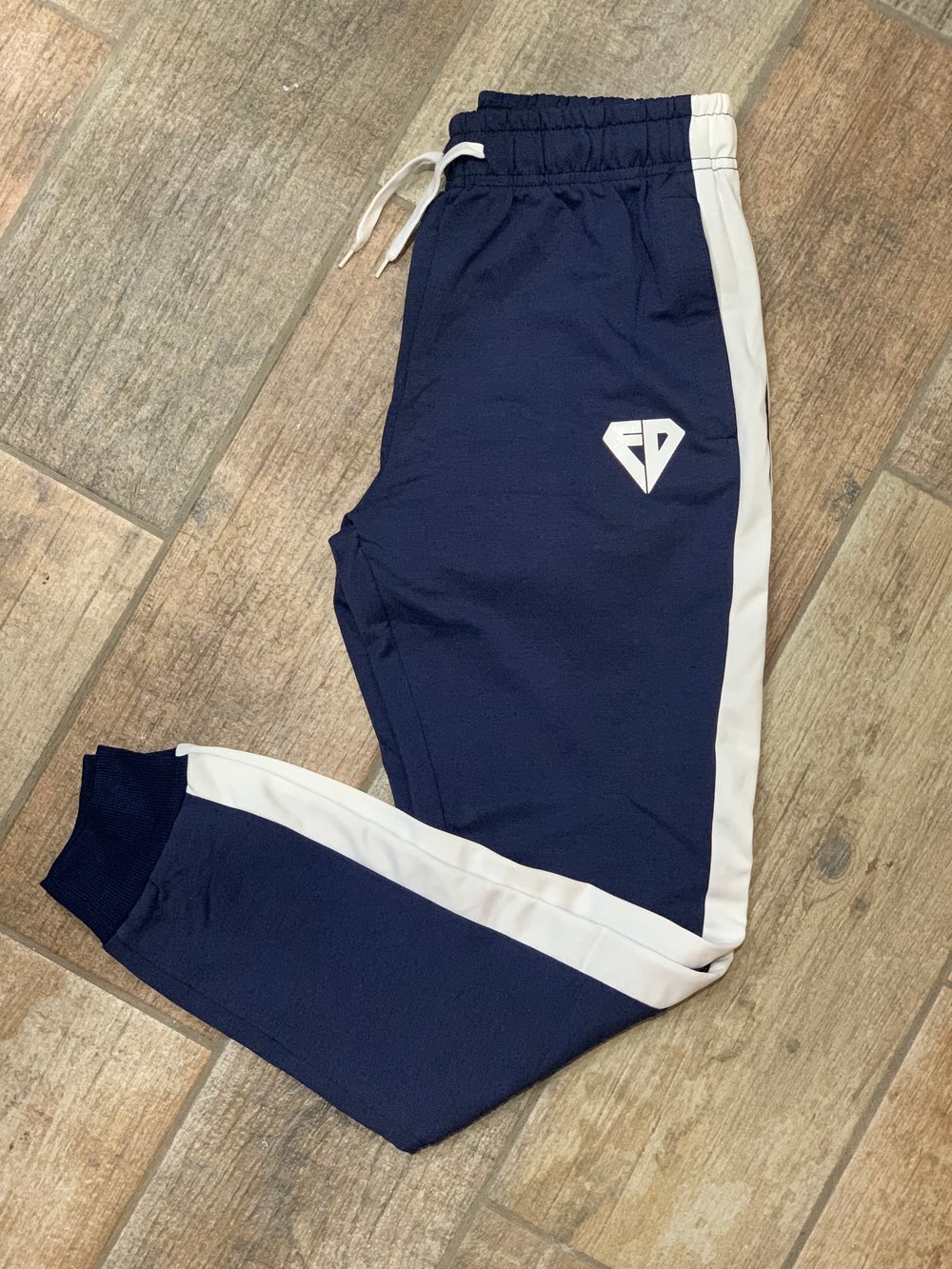 Image of Men's Navy Blue Diamond Stripe Joggers