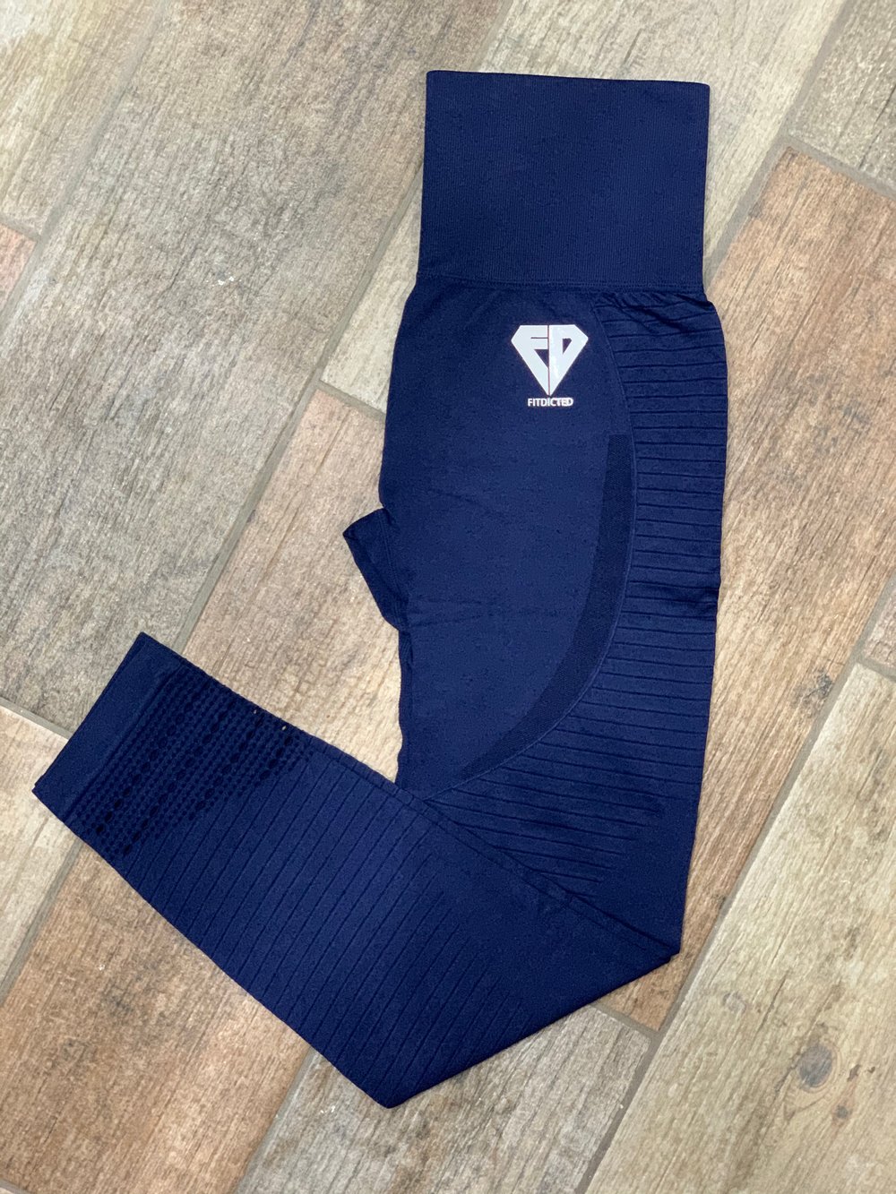 Image of Ladies Navy Blue Diamond V2 Seamless Leggings